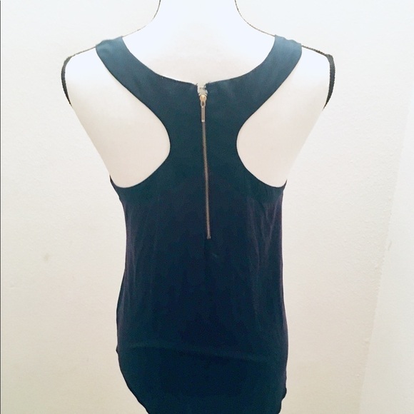 Japna Navy Blue Racerback Zip Flowy Tank Top - Picture 3 of 8